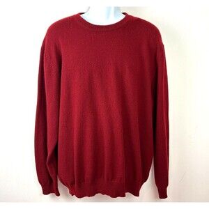 Turnbury Mens Large 100% Cashmere Pullover Crew Neck Sweater Rust Red Size XL
